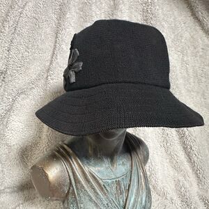 Villager, a Liz Claiborne Company, Black Women's Bucket Hat w/ Flowers, One Size